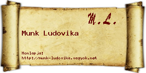 Munk Ludovika névjegykártya